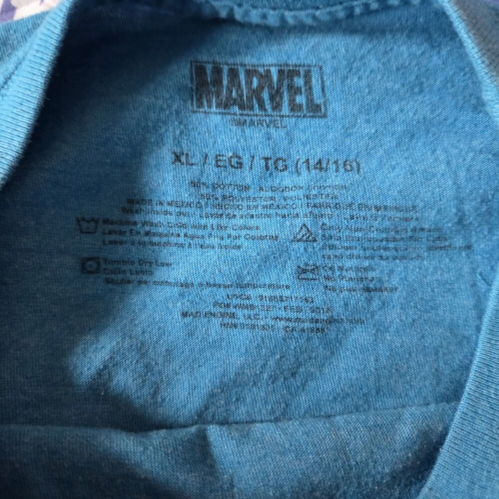 Marvel Boys Trust Me I’m A Superhero Blue LG Short Sleeve Shirt - Picture 2 of 3